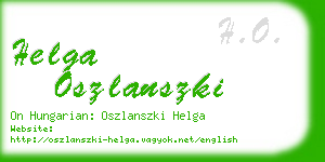 helga oszlanszki business card